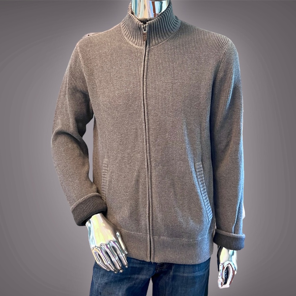 EDDIE BAUER Cotton Zip Front Cardigan Sweater